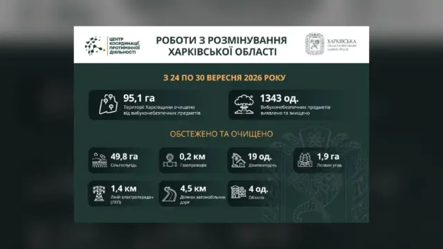 У Харківській області за тиждень знешкодили 1343 вибухонебезпечні предмети